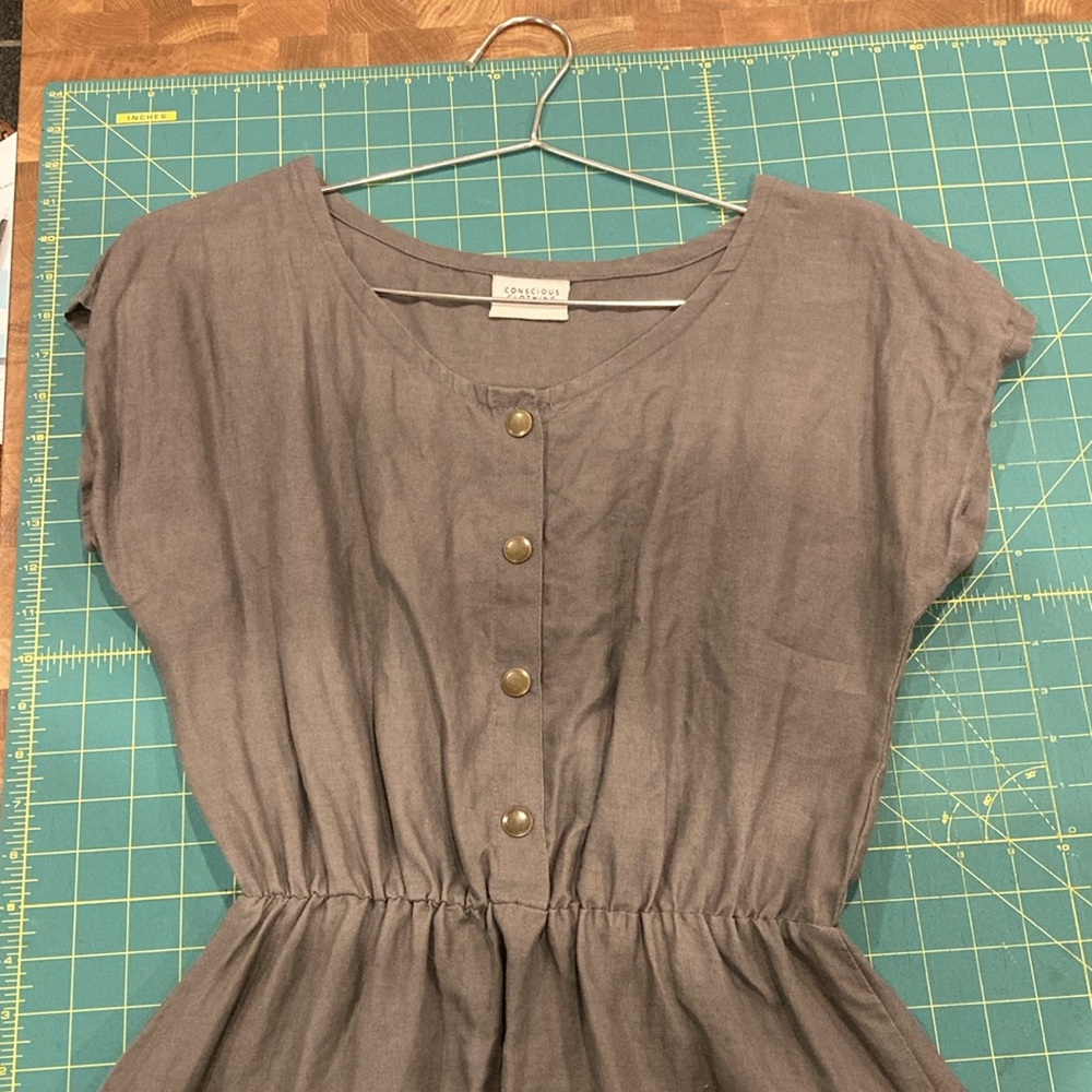 Conscious Clothing linen Riva snap dress